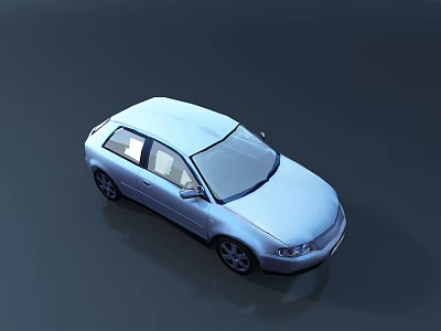 White Sedan Car 3D Rendered Model With Smooth Design On Dark Background 3d model