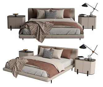 Modern Double Bed 3d model