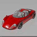 Red Vintage Sports Car With Sleek Design Two Door On Shiny Black Background And Reflection