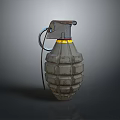 Vintage Military Grenade As Tactical Weapon With Textured Surface And Fuse Pull Ring