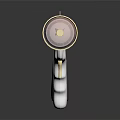 Futuristic Silver And Gold Gun Shaped Weapon With Transparent Container