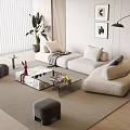 Sofa Coffee Table Combination Multi-person Sofa Coffee Table Fruit Plate Sofa Single Sofa Leisure Chair Sofa Single Sofa 3d model