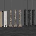 New Chinese Style Pillar Decorative Column 3d model