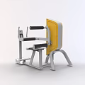 Fitness Strength Training Machine Yellow And Gray With Adjustable Seat And Arm Rests