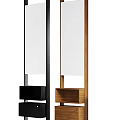 Modern Full Length Floor Mirrors With Wooden And Black Frames And Storage Shelves