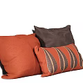Modern Orange and Dark Gray Decorative Throw Pillows with Leaf Pattern Embroidery Design 3d model