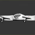 Futuristic White Flying Vehicle With Four Rotors Blue Cockpit And Aerodynamic Wings