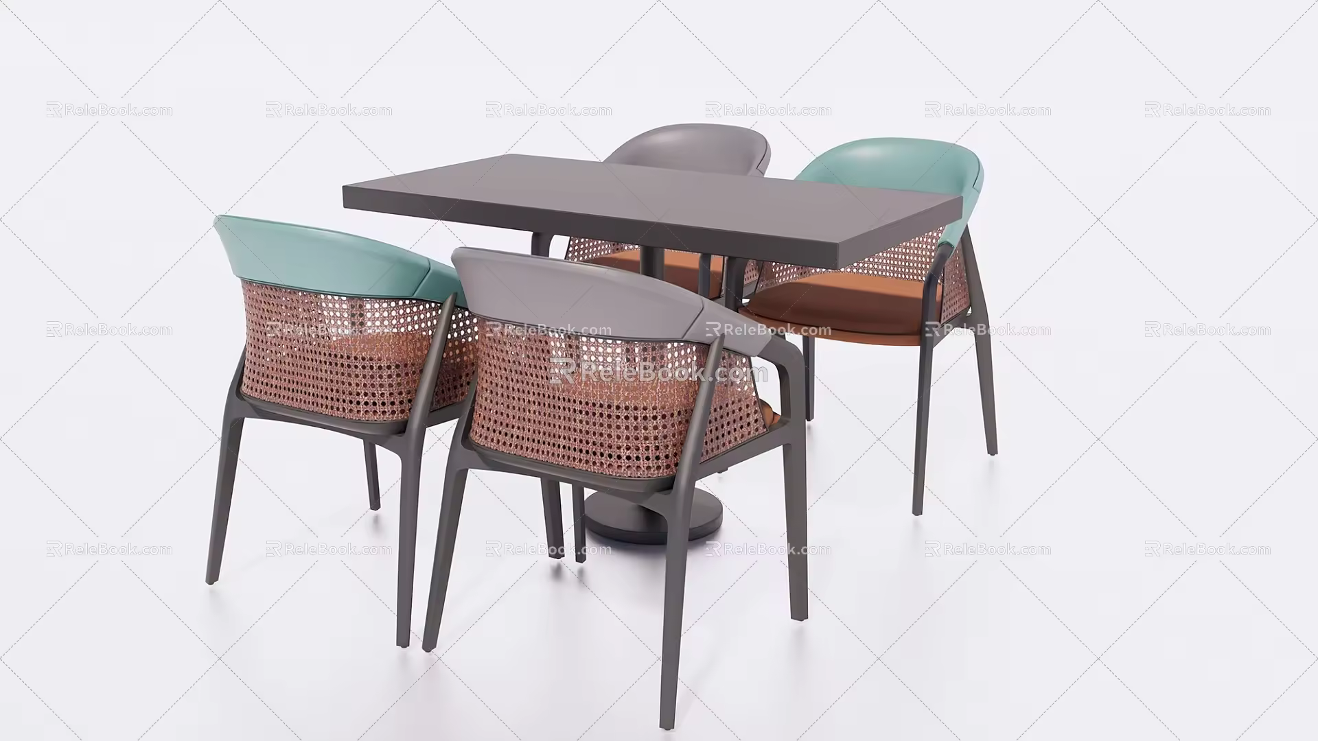 Modern Dining Table and Chair Combination Dining Table and Chair 3d model