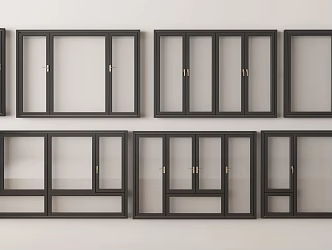 Modern windows, casement windows, windows, doors and windows, bay windows 3d model
