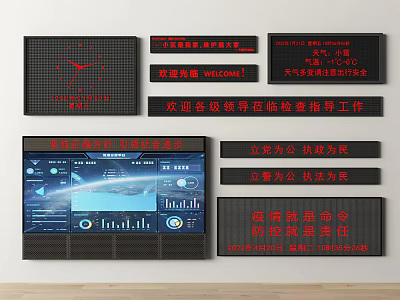 Electronic Screen Display LED Screen Digital Screen Electronic Screen LED Display Monitor Command Center Advertising Screen 3d model