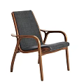 Modern Accent Chair With Wooden Frame Gray Fabric Upholstery And Armrests