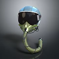 Professional Protective Helmet With Clear Visor Green Breathing Tube Ergonomic Design