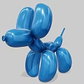 Blue Balloon Dog Sculpture with Shiny Surface and Playful Design