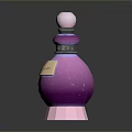 Pink Perfume Bottle With Eau de Parfum Label And Round Top Design