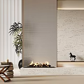 Modern Living Room With Cozy Fireplace And Minimalist Decor