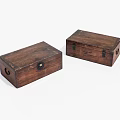 Vintage Wooden Storage Boxes With Handcrafted Texture And Metal Clasps