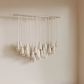 Handmade Macramé Wall Hanging With White Tassels For Modern Home Decor