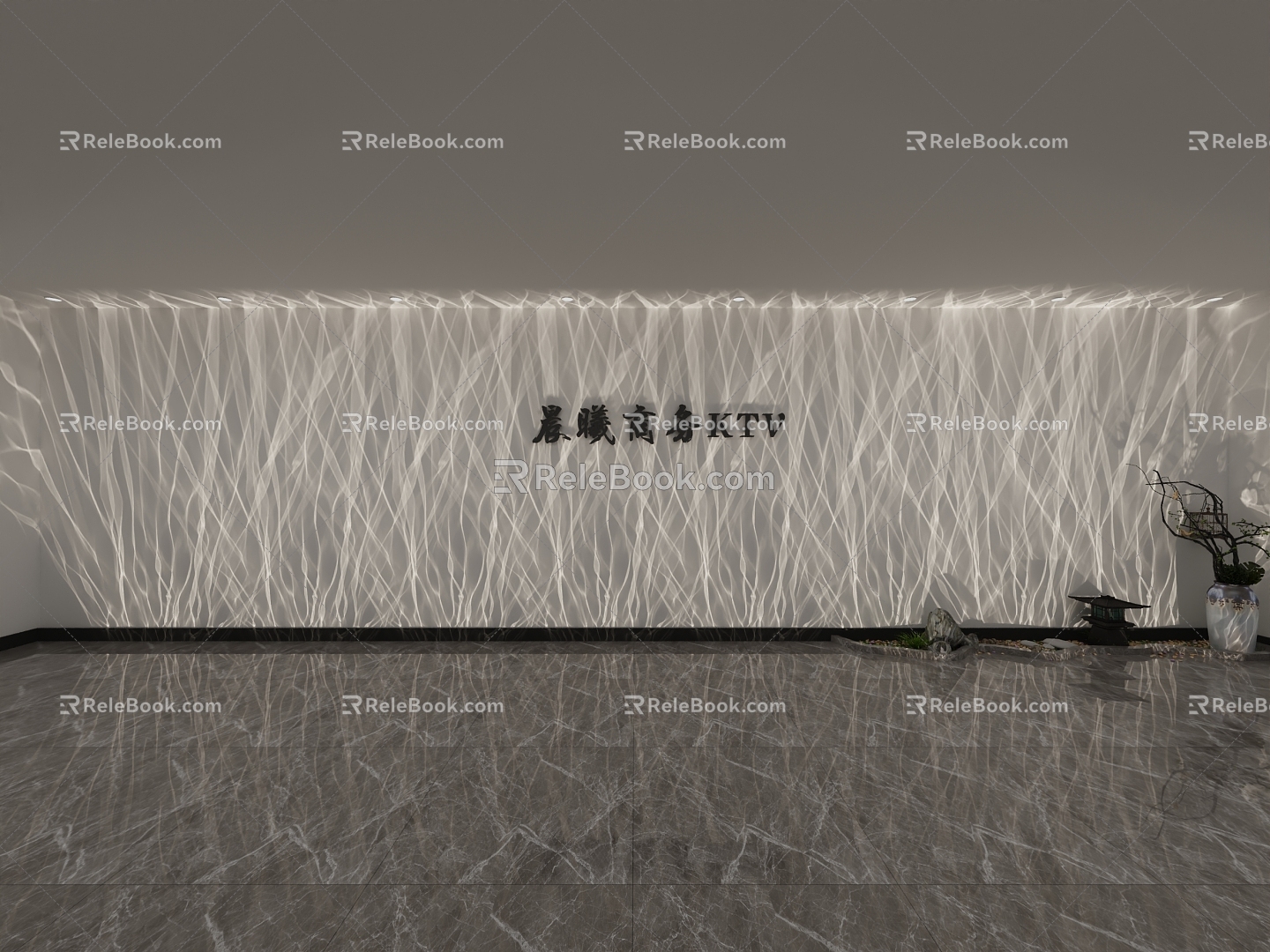 Enterprise background wall water ripple atmosphere lamp landscape water ripple wall washing lamp 3d model