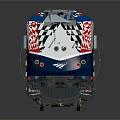 Amtrak Train With Blue And Red Exterior Modern Front Design And Side Logo
