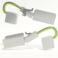 Automotive Parts With Green Curved Hooks And White Block Connectors