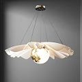 Elegant Modern Chandelier With Spherical Light Source And White Wavy Decorations 3d model