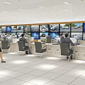 modern monitoring room 3d model