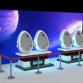 Starry Space Themed Photo Spot With Egg Shaped Pods And Cosmic Background