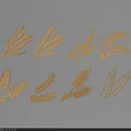 Golden Wheat Ears Agricultural Crop Decorative Designs And Natural Grain Patterns