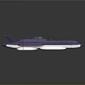 Futuristic Purple Spaceship With Sleek Aerodynamic Design And White Illuminated Base