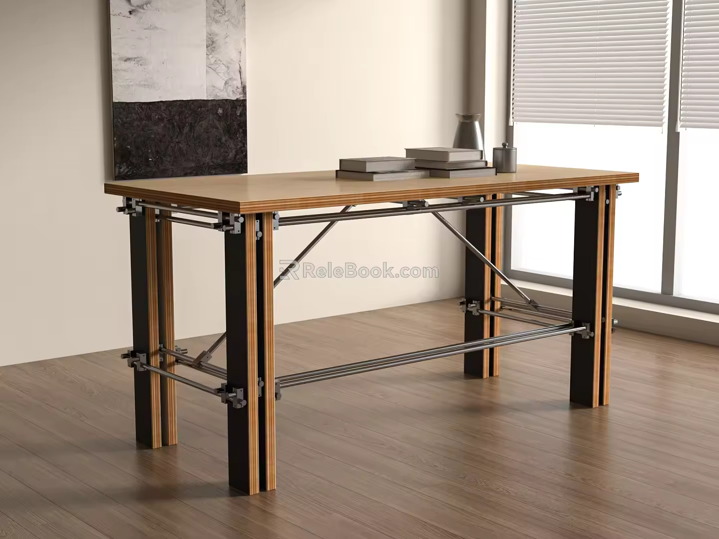 Modern Middle Ancient Desk Computer Table Dining Table Aluminum Table Ocean Board Table 3d model