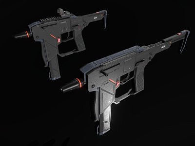 Sci-fi submachine gun model