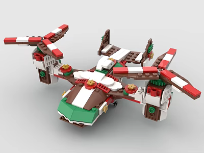 Lego toy blocks helicopter transport 3d model
