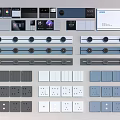 Modern Switch Panels In Various Colors With Socket And Button Designs 3d model
