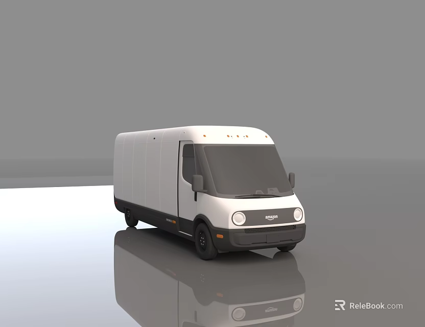 White Commercial Cargo Van With Modern Design For Transportation And Reflective Surface 3d model 