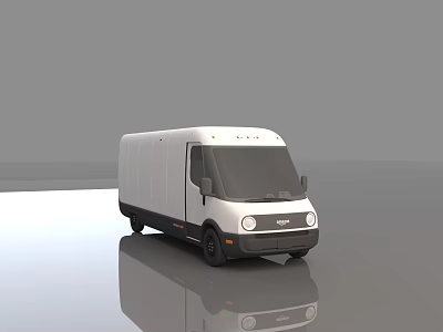 White Commercial Cargo Van With Modern Design For Transportation And Reflective Surface 3d model