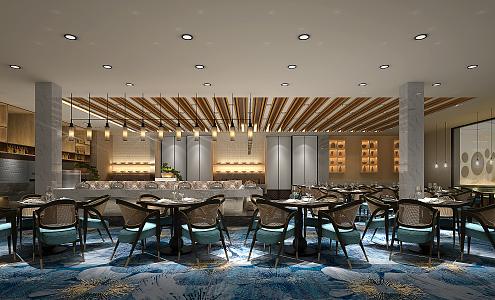 Modern Restaurant Hotel Restaurant Buffet Restaurant Western Restaurant 3d model