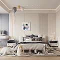 Modern Kids Room Interior With Bed Nightstands Desk Toys Artwork And Decorative Rug