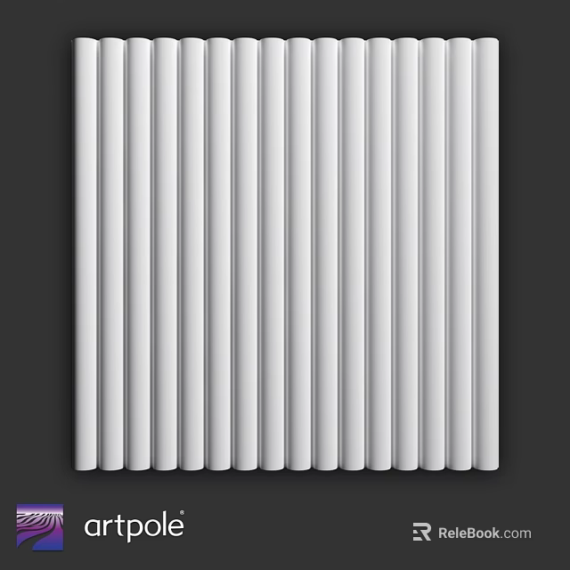 White Vertical Striped Wall Design With Clean Modern Aesthetic And Textured Surface 3d model 