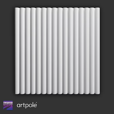 White Vertical Striped Wall Design With Clean Modern Aesthetic And Textured Surface 3d model