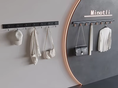 Practical Wall Mounted Hooks for Hanging Hat Bags Clothes and Accessories 3d model