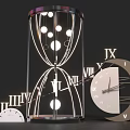 Modern Hourglass And Clock Design With Roman Numerals And Illuminated Accents