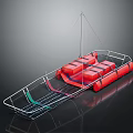 Red Inflatable Leisure Living Product with Metal Frame and Mesh Design for Outdoor Activities