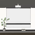Projector Projection Curtain Projection Equipment Display Screen Projector Potted Laser TV Appliance 3d model