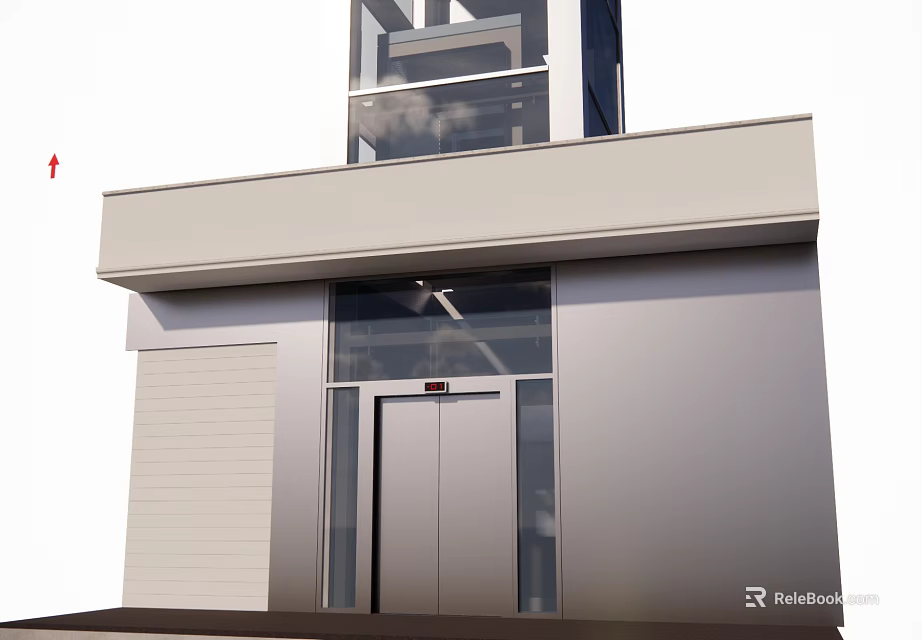Sleek Modern Exterior Elevator Design With Glass Structure And Building Facade Integration 3d model