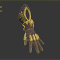 Purple Artistic Glove With Intricate Golden Patterns And Elegant Decorative Details