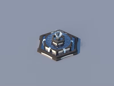 Elegant Hexagonal Garden Ornament With Central Water Feature And Decorative Base 3d model