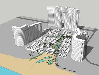 Marina Hotel Layout 3d model