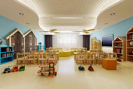 Modern Kindergarten Classroom 3d model