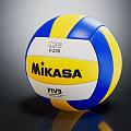 Professional Mikasa Volleyball with Blue Yellow White Panels FIVB Approved V200 Model
