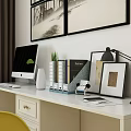 Modern desk chair computer desk 3d model
